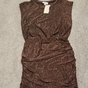 Evereve Sparkling Brown Mini Dress